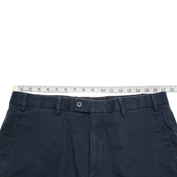 Hiltl NWT Chinos / Casual Pants Size 34 US Dayne In Solid Blue Cotton Blend